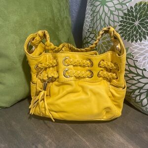 Michael Kors Yellow Braided Shoulder Bag